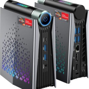 ACEMAGICIAN S3A Mini Gaming PC, Ryzen 9 6900HX, 16GB DDR5 512GB NVMe SSD, Mini Computers with AMD Radeon Graphics RGB Lights | WiFi6 | BT5.2 | Dual Fan | 3 Modes Mini Desktop | Up to 4.9Ghz